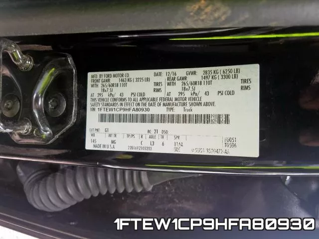1FTEW1CP9HFA80930 фото 2
