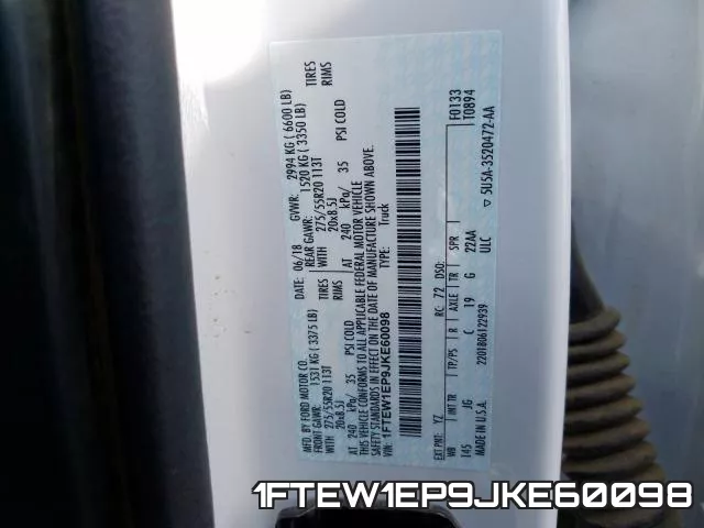 1FTEW1EP9JKE60098 фото 2