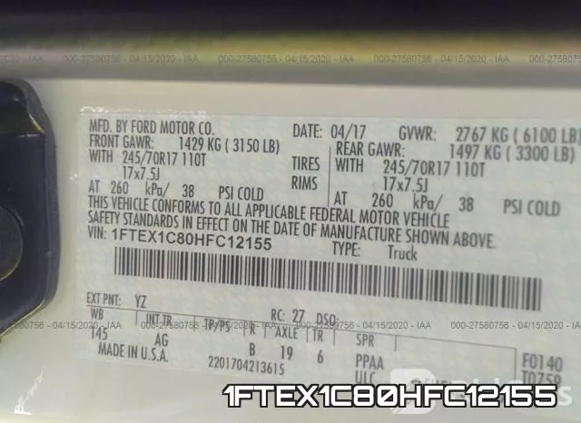1FTEX1C80HFC12155 фото 10