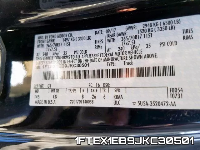 1FTEX1EB9JKC30501 фото 2