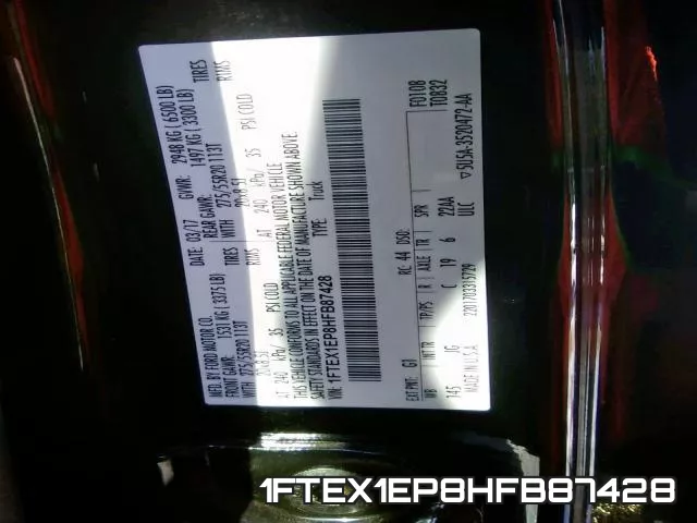 1FTEX1EP8HFB87428 фото 2