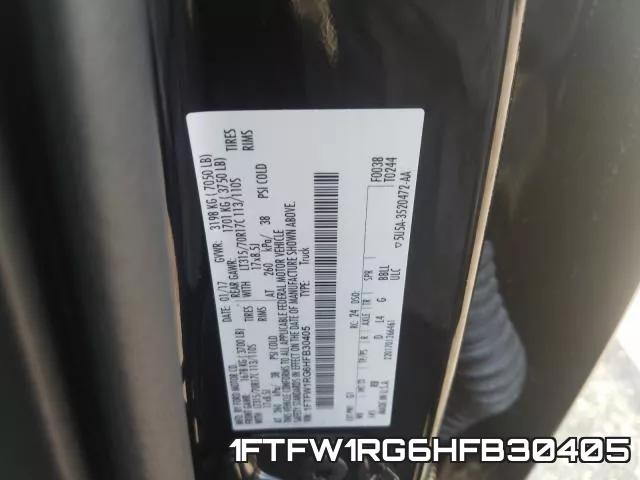 1FTFW1RG6HFB30405 фото 2