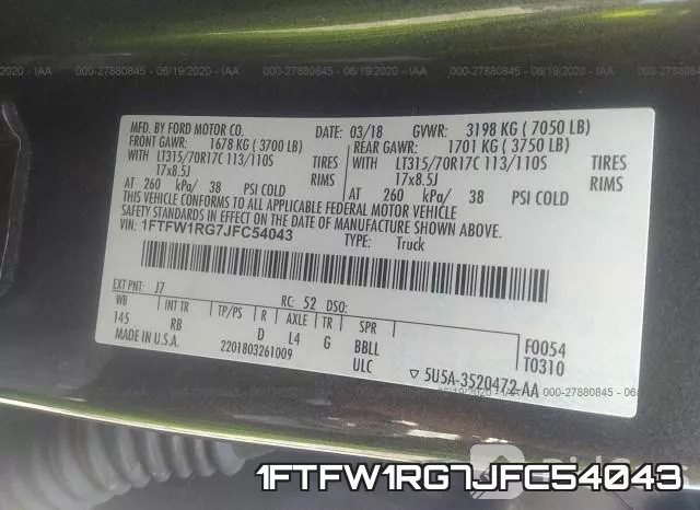 1FTFW1RG7JFC54043 фото 10