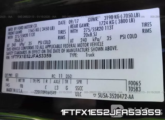 1FTFX1E52JFA53359 фото 10