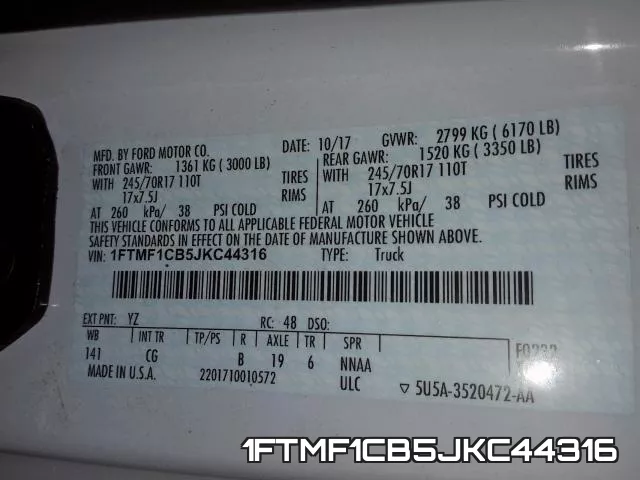 1FTMF1CB5JKC44316 фото 2
