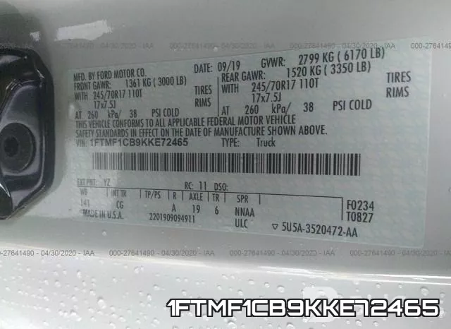 1FTMF1CB9KKE72465 фото 10