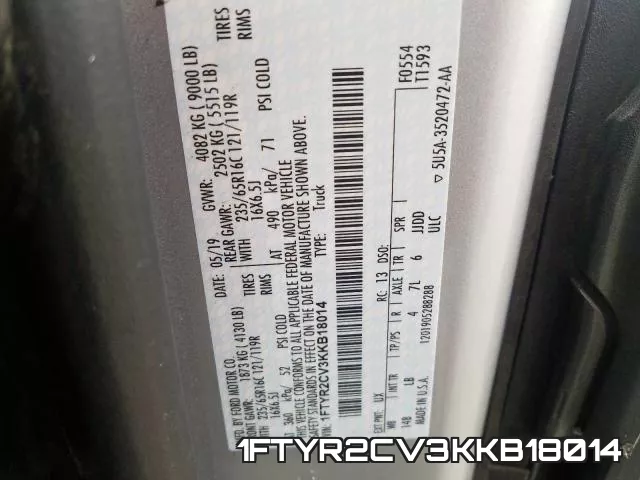 1FTYR2CV3KKB18014 фото 2
