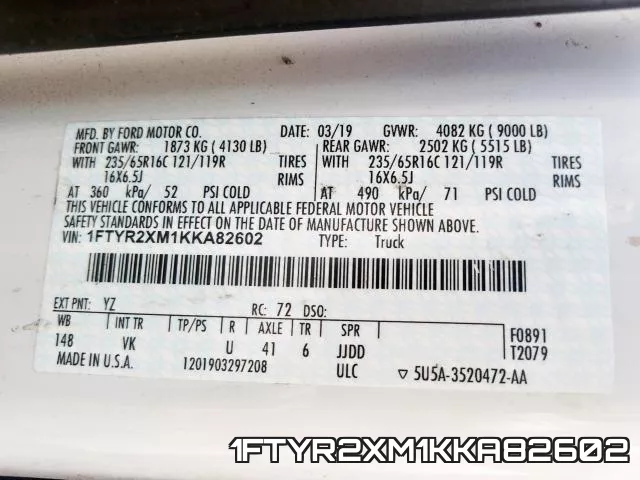 1FTYR2XM1KKA82602 фото 2