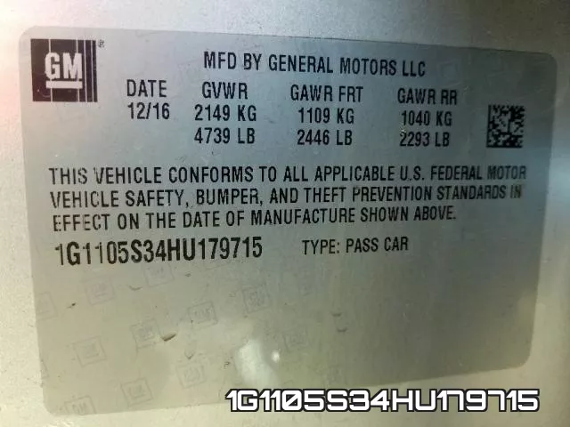1G1105S34HU179715 фото 2