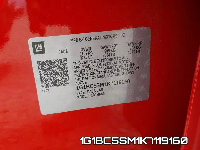 1G1BC5SM1K7119160 фото 2