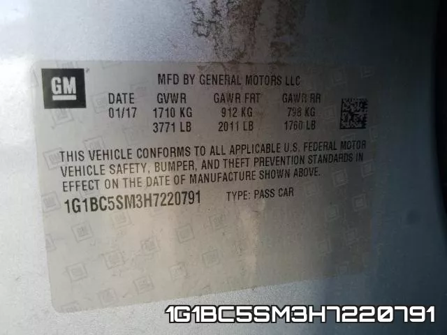 1G1BC5SM3H7220791 фото 2