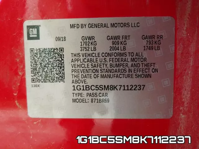 1G1BC5SM8K7112237 фото 2