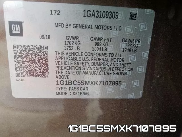 1G1BC5SMXK7107895 фото 2
