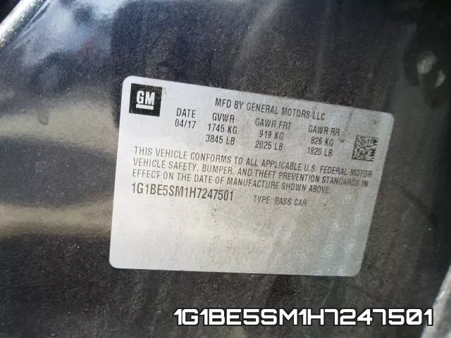 1G1BE5SM1H7247501 фото 2