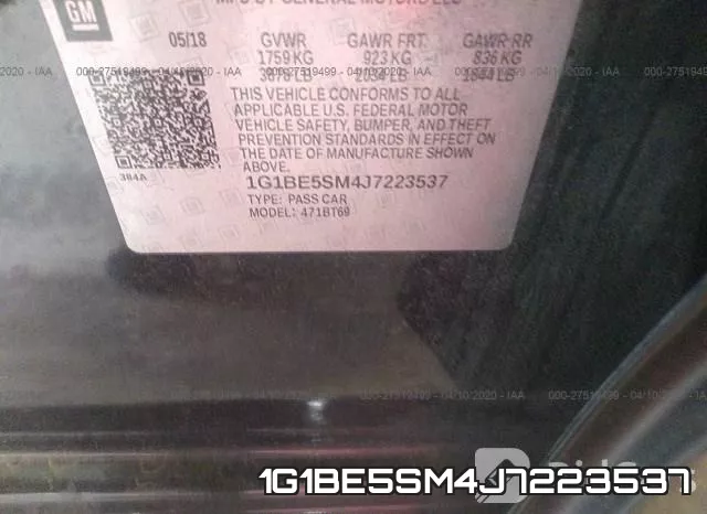 1G1BE5SM4J7223537 фото 10