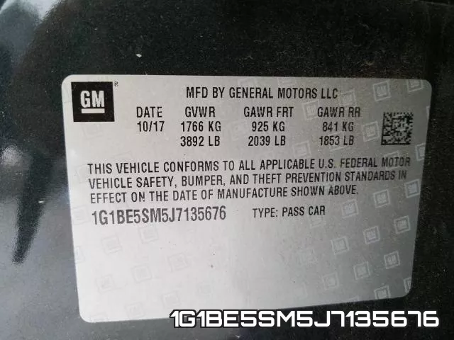 1G1BE5SM5J7135676 фото 2