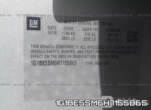 1G1BE5SM6H7155865 фото 10