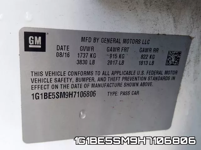 1G1BE5SM9H7106806 фото 2