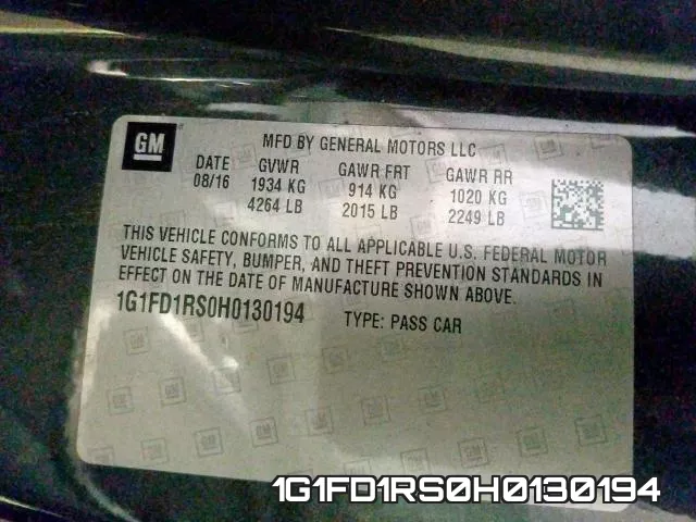 1G1FD1RS0H0130194 фото 2