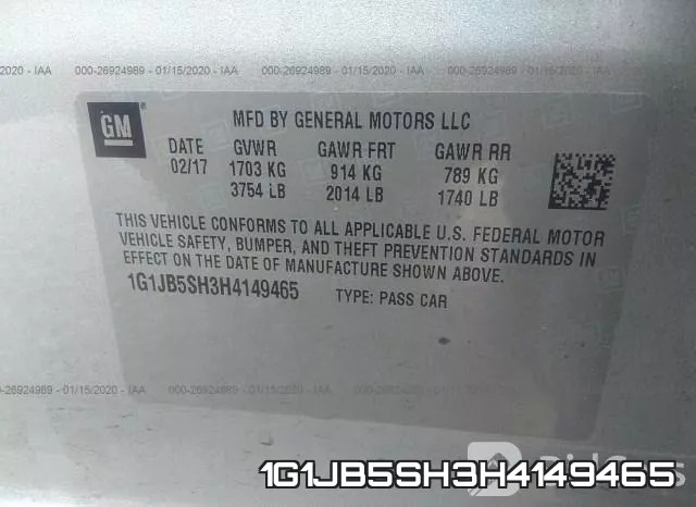 1G1JB5SH3H4149465 фото 10
