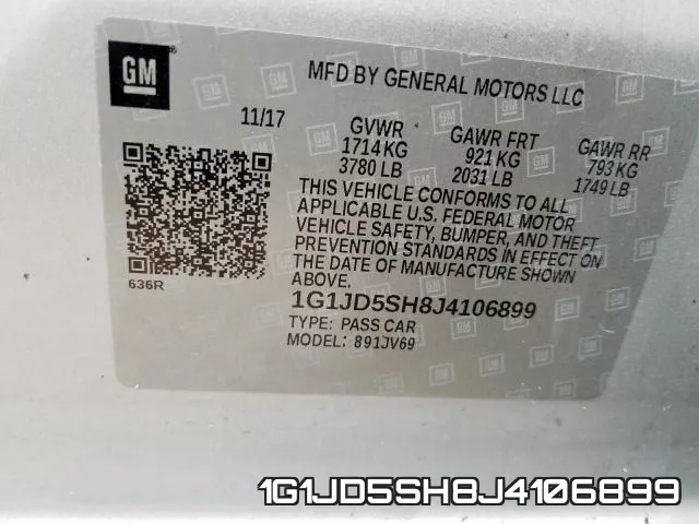 1G1JD5SH8J4106899 фото 2