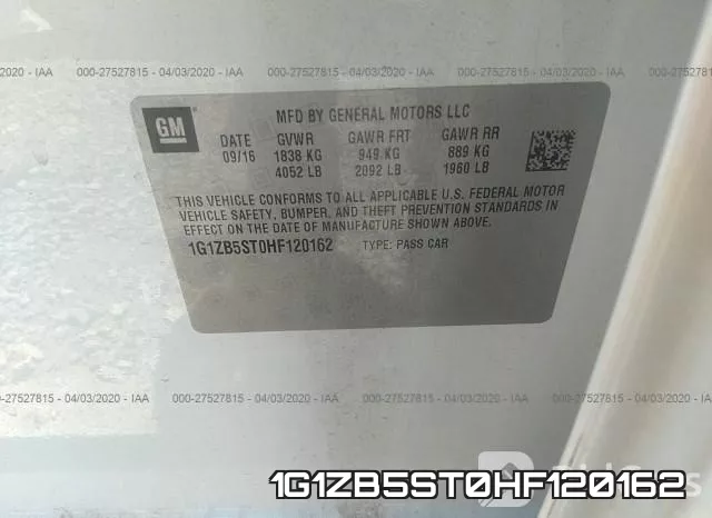 1G1ZB5ST0HF120162 фото 10