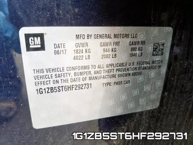 1G1ZB5ST6HF292731 фото 2