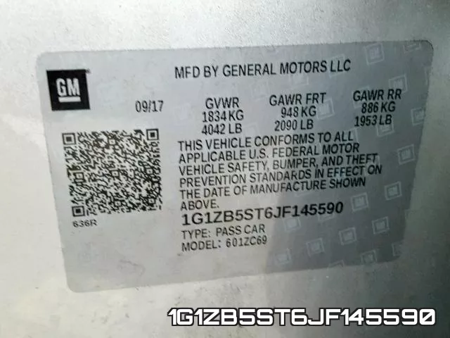 1G1ZB5ST6JF145590 фото 2