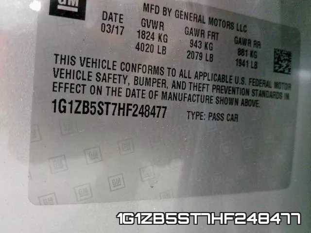 1G1ZB5ST7HF248477 фото 2