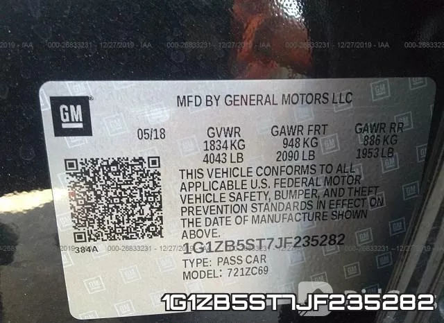 1G1ZB5ST7JF235282 фото 10