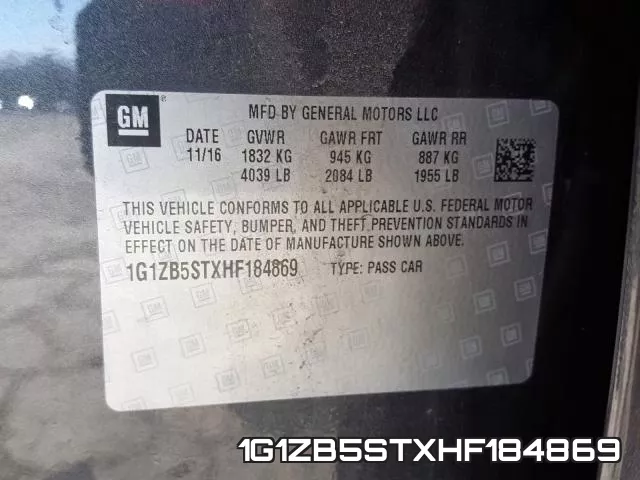 1G1ZB5STXHF184869 фото 2