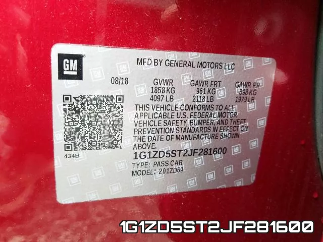 1G1ZD5ST2JF281600 фото 2
