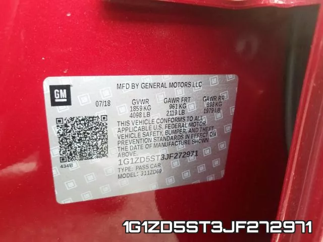 1G1ZD5ST3JF272971 фото 2