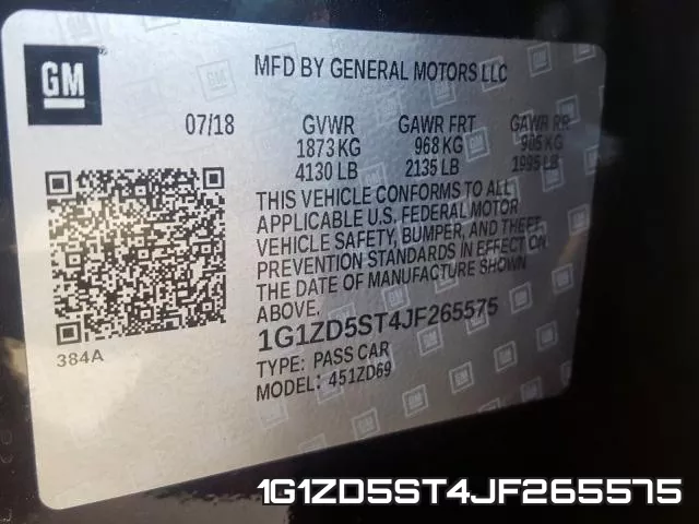 1G1ZD5ST4JF265575 фото 2