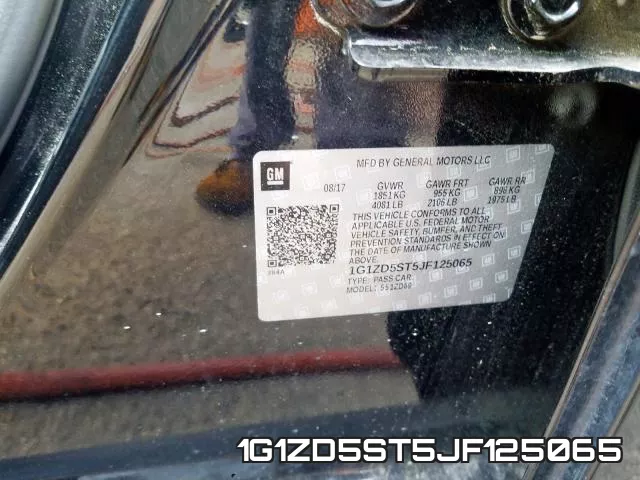 1G1ZD5ST5JF125065 фото 2