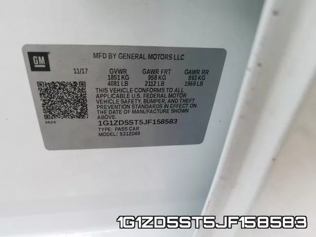 1G1ZD5ST5JF158583 фото 2