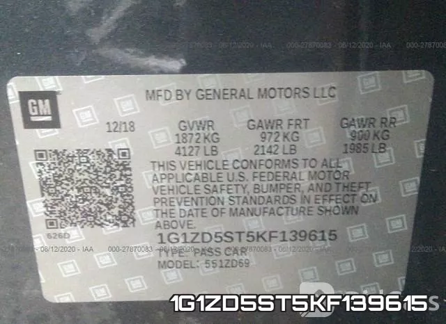 1G1ZD5ST5KF139615 фото 10