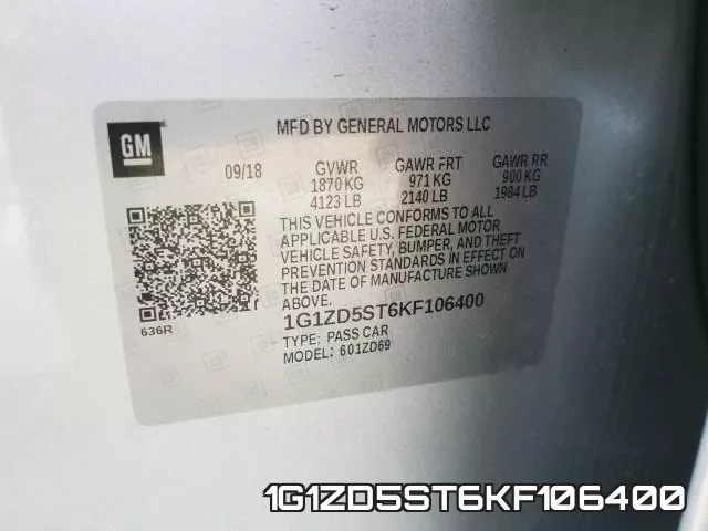 1G1ZD5ST6KF106400 фото 2