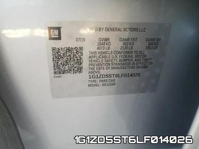 1G1ZD5ST6LF014026 фото 2