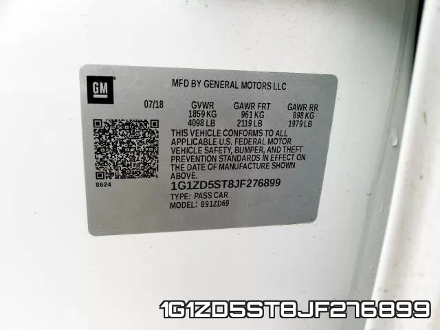 1G1ZD5ST8JF276899 фото 2