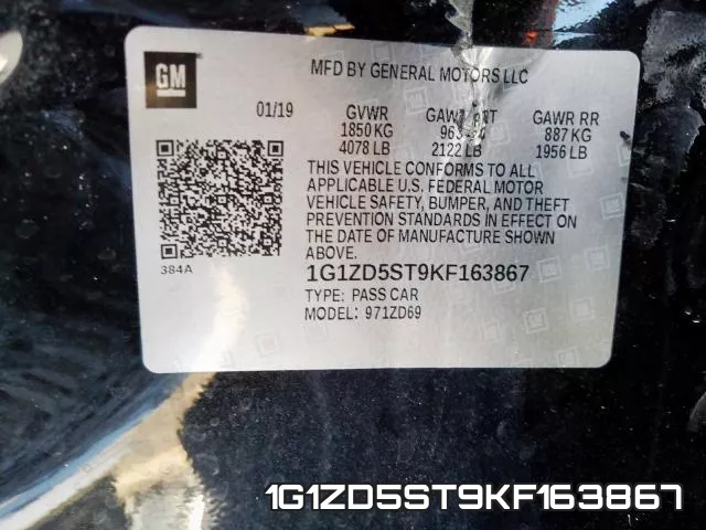 1G1ZD5ST9KF163867 фото 2