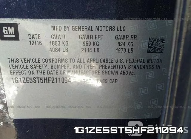 1G1ZE5ST5HF211094 фото 10