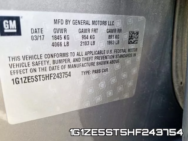 1G1ZE5ST5HF243754 фото 2