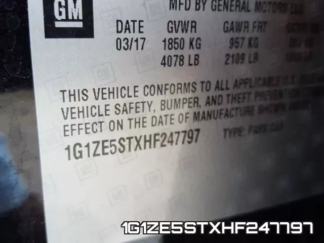 1G1ZE5STXHF247797 фото 2
