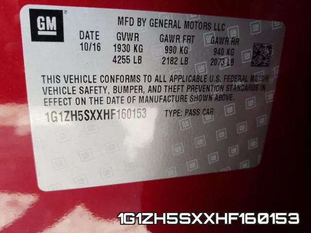 1G1ZH5SXXHF160153 фото 2