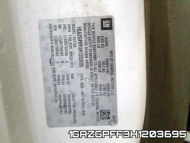 1GAZGPFF3H1203695 фото 2