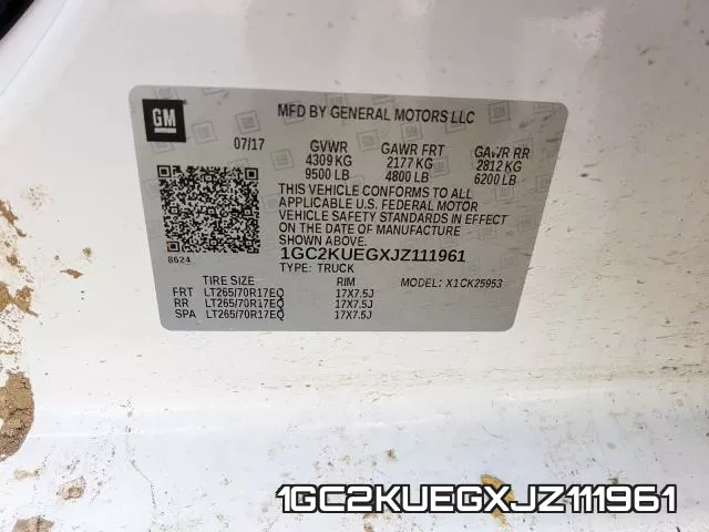 1GC2KUEGXJZ111961 фото 2