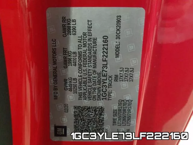 1GC3YLE73LF222160 фото 2