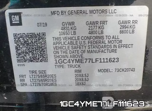 1GC4YME77LF111623 фото 10