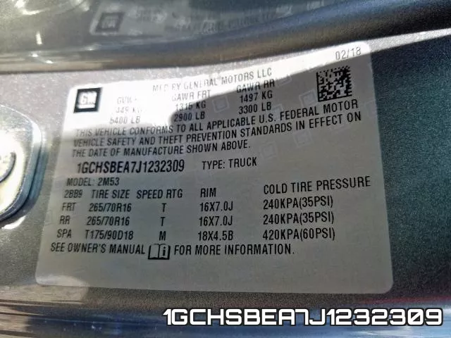 1GCHSBEA7J1232309 фото 2